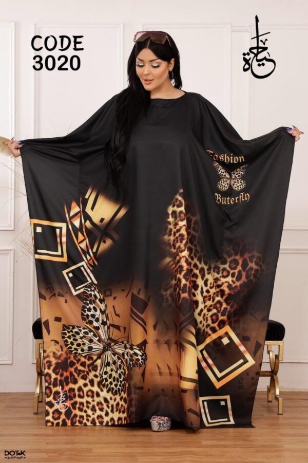 ⁦العبايه Queen كريب تركي مستورد طباعه ديجتال (نسخة)⁩ - الصورة ⁦2⁩