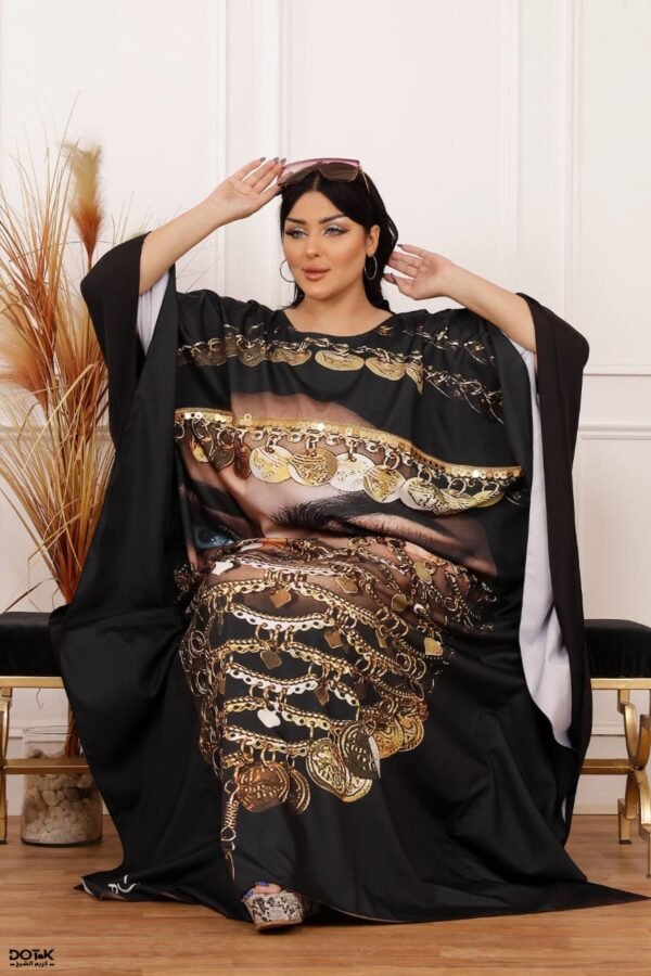 ⁦العبايه Queen كريب تركي مستورد طباعه ديجتال  كود 606⁩ - الصورة ⁦3⁩