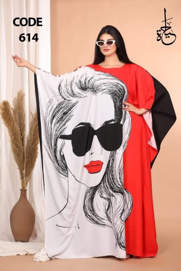العبايه Queen كريب تركي مستورد طباعه ديجتال كود 614
