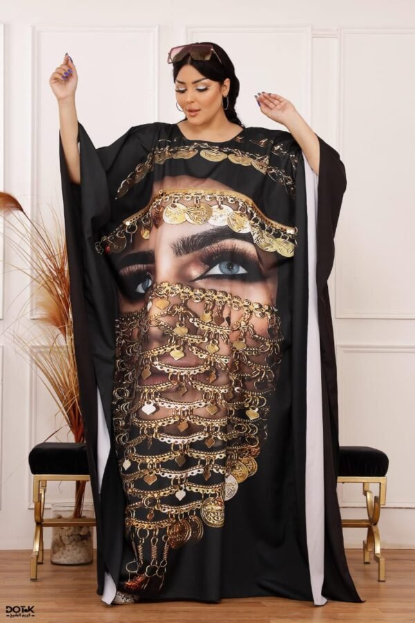 ⁦العبايه Queen كريب تركي مستورد طباعه ديجتال  كود 606⁩ - الصورة ⁦4⁩