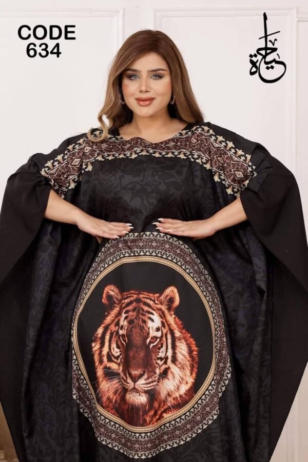 العبايه Queen كريب تركي مستورد طباعه ديجتال - 4