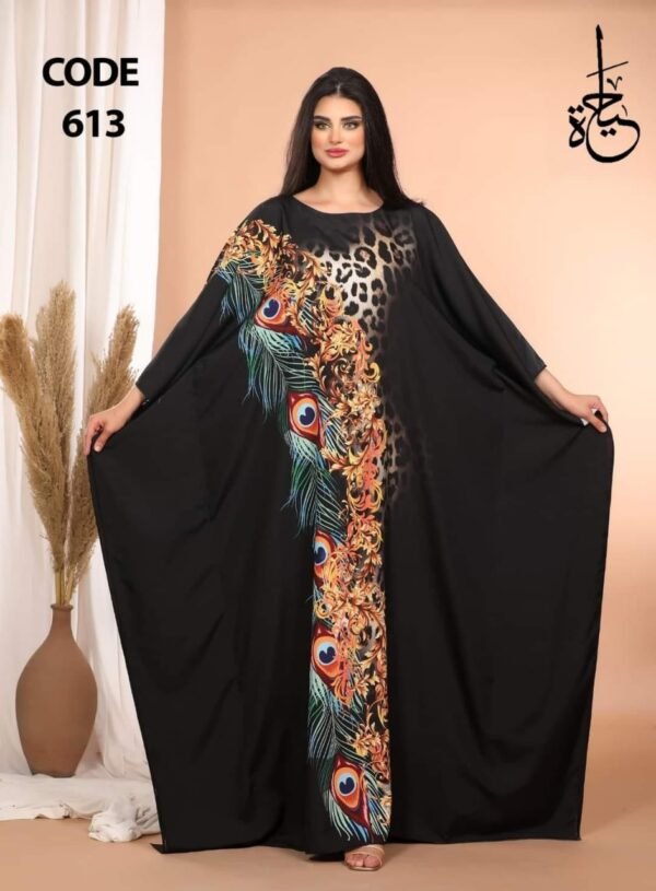 ⁦العبايه Queen كريب تركي مستورد طباعه ديجتال - 3⁩ - الصورة ⁦2⁩