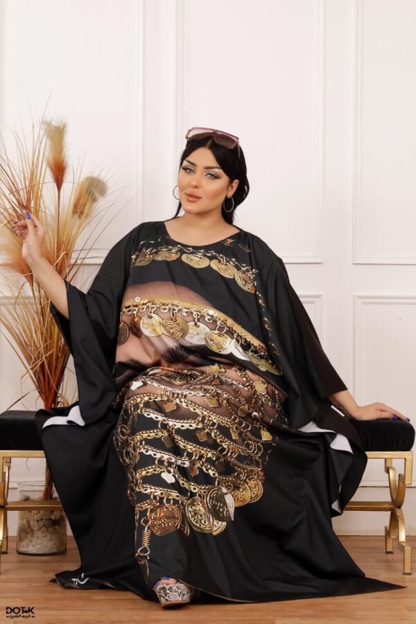 ⁦العبايه Queen كريب تركي مستورد طباعه ديجتال  كود 606⁩ - الصورة ⁦5⁩