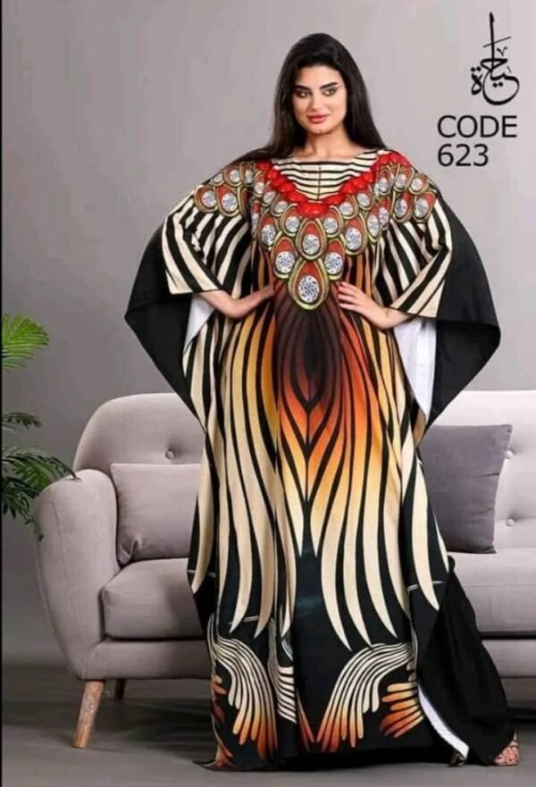 العبايه Queen كريب تركي مستورد طباعه ديجتال كود 23